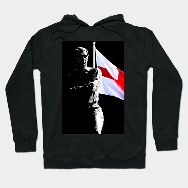 Bobby Moore Statue England Flag Wembley Stadium Hoodie by AndyEvansPhotos